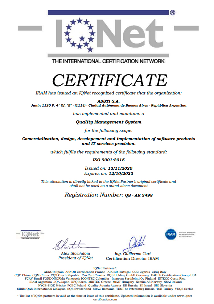 Certificado IQnet